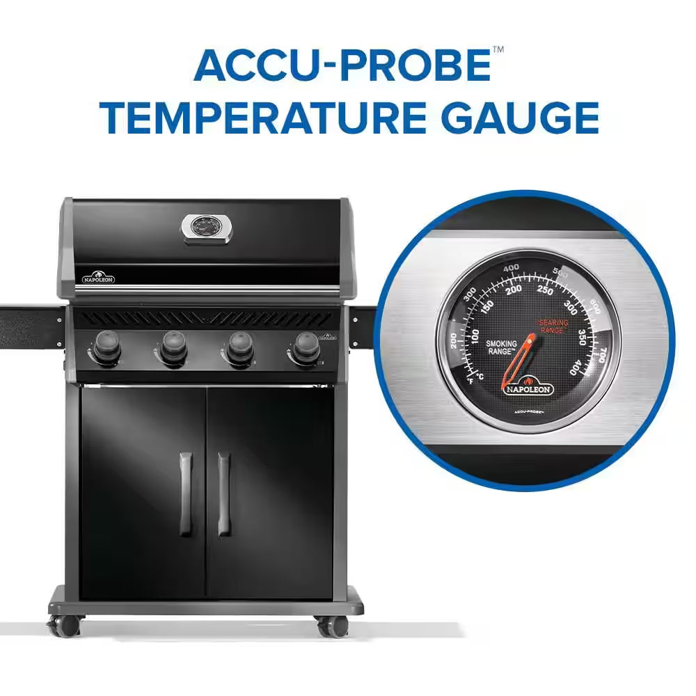 Rogue 525 4-Burner Propane Gas Grill in Black