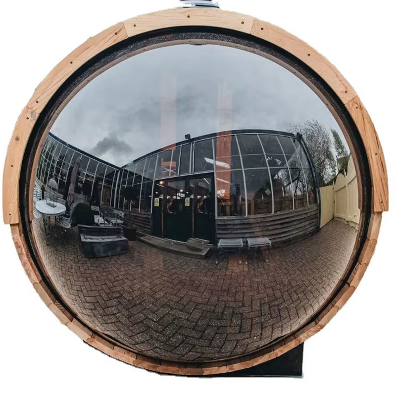 Outdoor Barrel Traditional Steam Cedar Wood Sauna with Wood Burning Stove