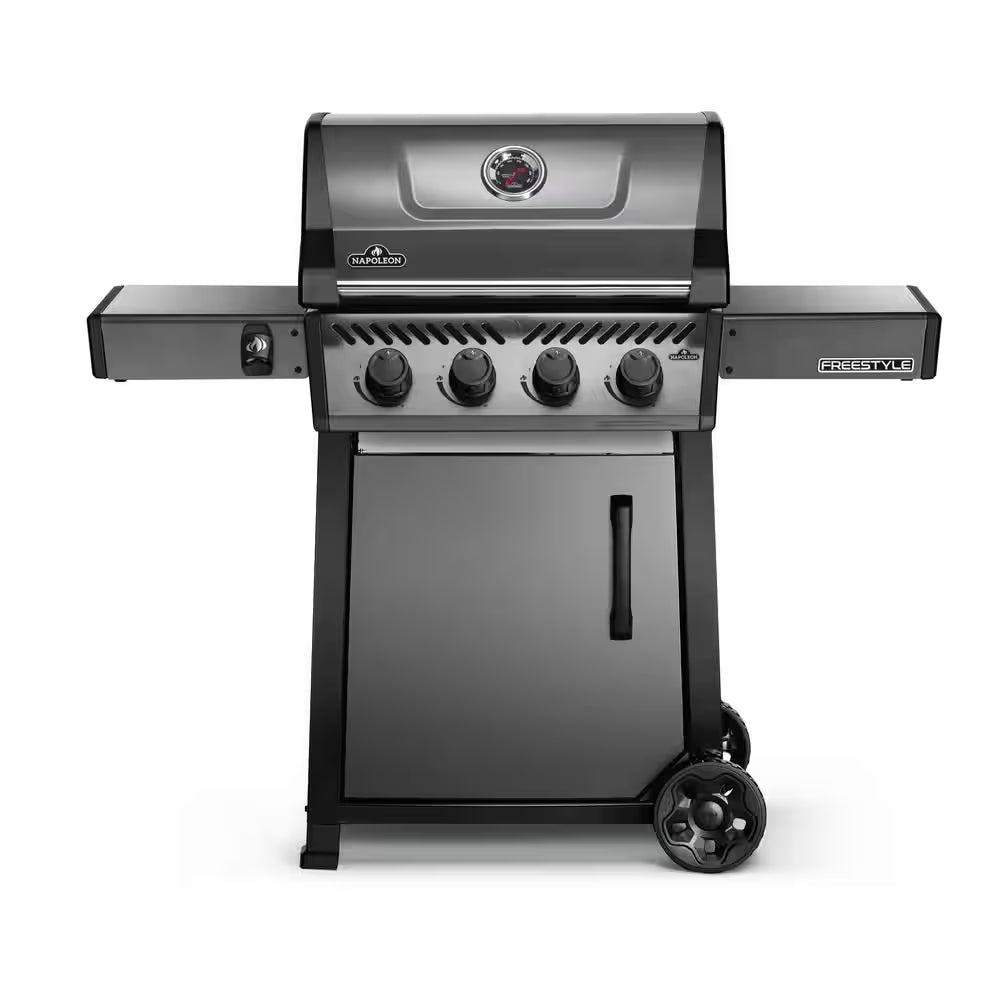 Freestyle 425 4-Burner Propane Gas Grill with Range Side Burner in Graphite Grey