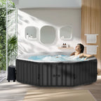 NAIZEA 6 Person Octagon Inflatable Hot Tub 130Air Jet Large Hot Tub 77"X77"X25"