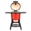 Classic Joe III 18 In. Charcoal Grill in Red with Cart, Side Shelves, Grate Gripper, and Ash Tool