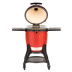 Classic Joe III 18 In. Charcoal Grill in Red with Cart, Side Shelves, Grate Gripper, and Ash Tool