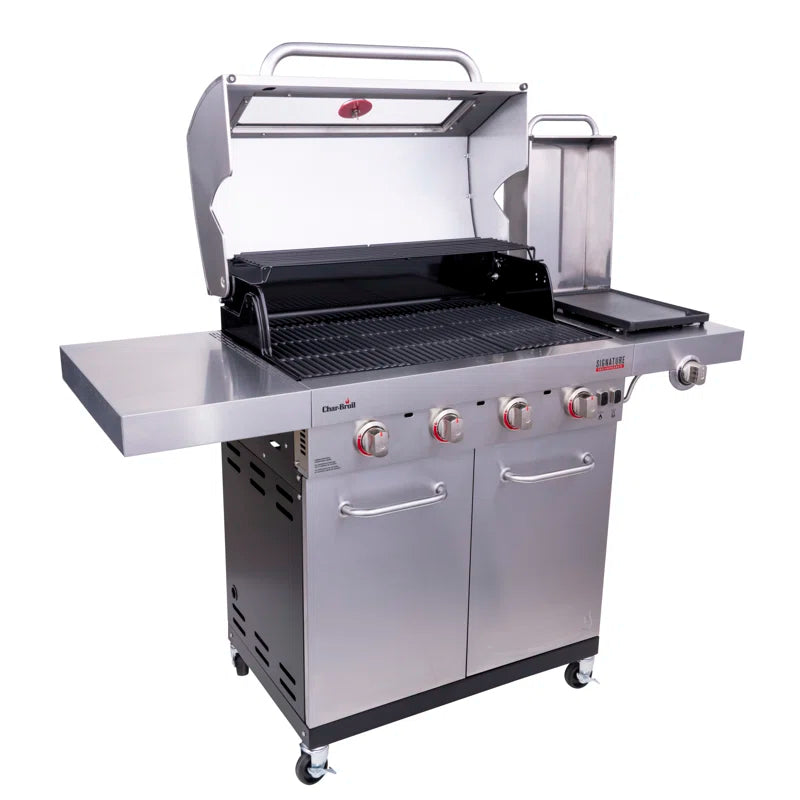 Signature Series 4-Burner Infrared Propane Gas Grill Cabinet with Side Burner