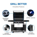 Rogue 525 4-Burner Propane Gas Grill in Black