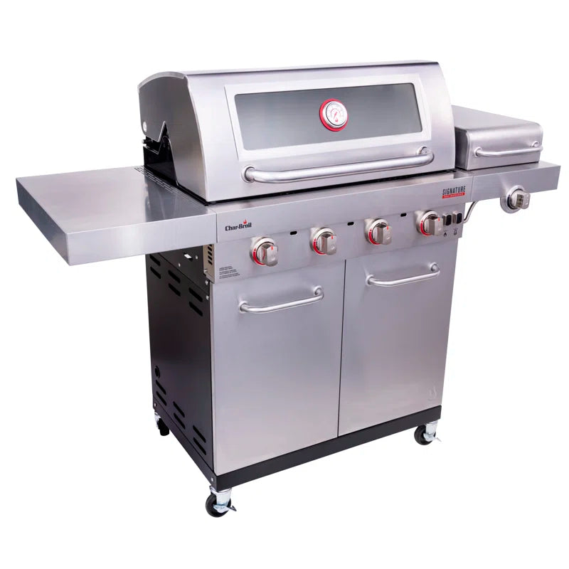 Signature Series 4-Burner Infrared Propane Gas Grill Cabinet with Side Burner