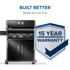 Rogue 525 4-Burner Propane Gas Grill in Black