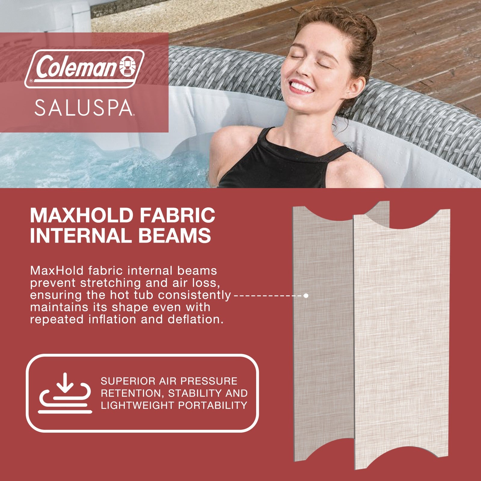Coleman Saluspa Sicily Airjet Inflatable Hot Tub with 180 Soothing Jets, Gray